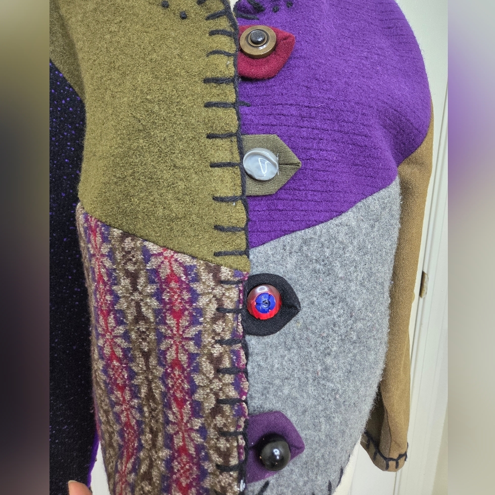 Multicolor Patchwork Women's Jacket - image 6